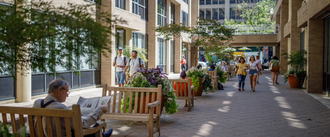 Students walk through the Foggy Bottom Campus