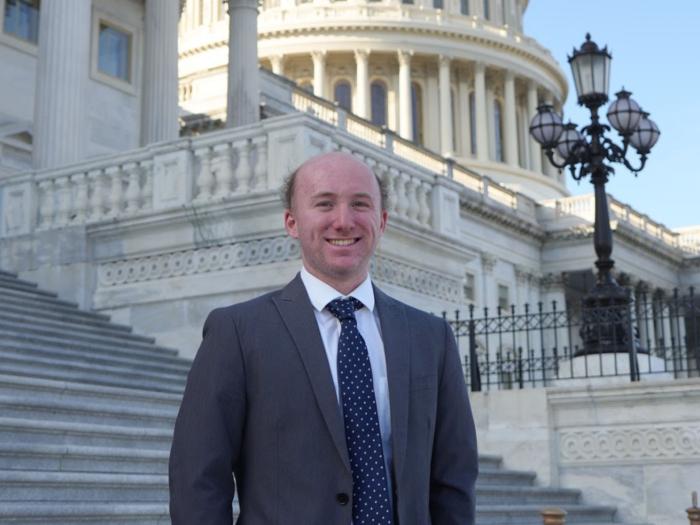 Aodhan Murray posing for a photo at the U.S. Capitol.